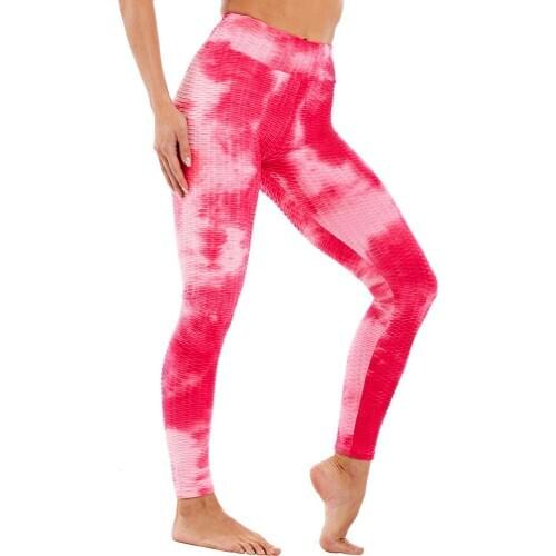 Yoga Leggings Women Gym High Waist Ink Jacquard Tie-dye Bubble Yoga Pants Fitness Legging Running Trousers Tight Sport Leggings