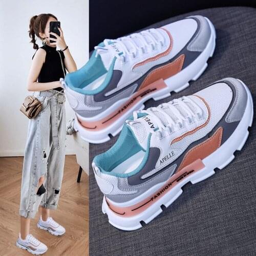 Women Tennis Shoes Breathable Mesh Height-increasing Slip-on Female Sock Footwear Outdoor Womens Thick Bottom Platforms