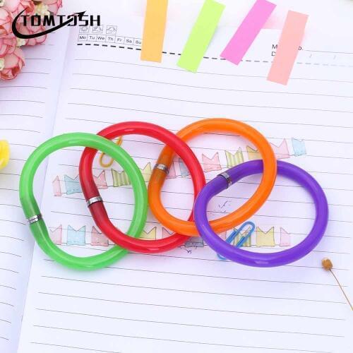 1PCS Flexible Ball Pen Cute Soft Plastic Bangle Bracelet Ballpoint Pens School Office Gifts