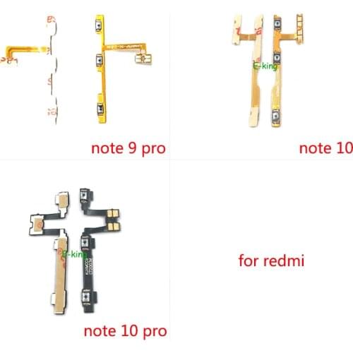 10PCS For Xiaomi Redmi Note 9 9s 10 Pro 4G 5G Power On Off Volume Switch Side Button Key Flex Cable