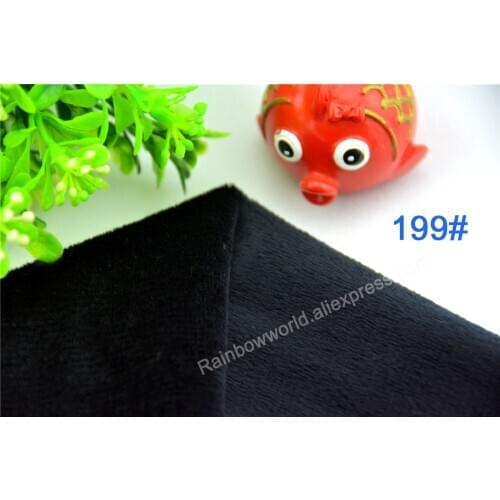 199# black color Super soft short hair 2-3mm Fleece Fabric velvet microfiber velboa for DIY patchwork toy shoes sofa pillow