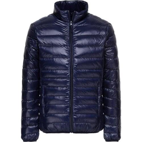 2021 New Men Winter Jacket Ultra Light 90% White Duck Down Jackets Casual Portable Winter Coat for Men Plus Size Down Parkas 5XL