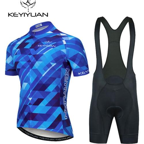 2021 Cycling Clothing Men Cycling Set Bike Clothes Breathable Anti-UV Bicycle Wear Short Sleeve Cycling Jersey Bib Kit