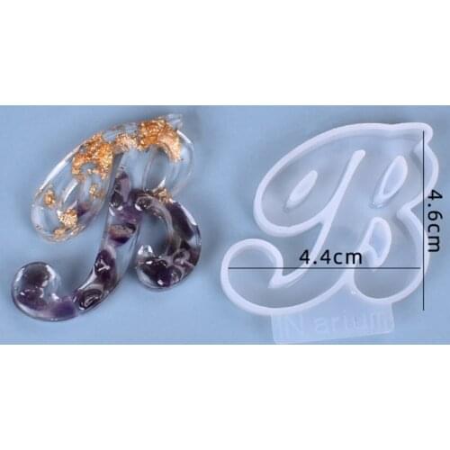 26Pcs/Set English Letters Resin Mold A-Z Alphabet Shaped Pendant Silicone Mould