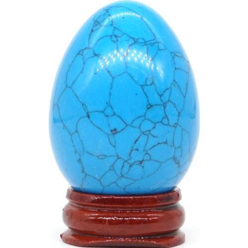 35*49MM Blue Turquoise Stone Egg Natural Gemstone Crystal Mineral Healing Ball Home decoration accessory Kegel Massage Yoni Egg