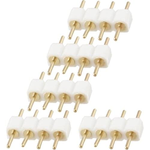 4 Pin White/Black Male to Male Connector for 3528 5050 SMD RGB Led Strip Lighting