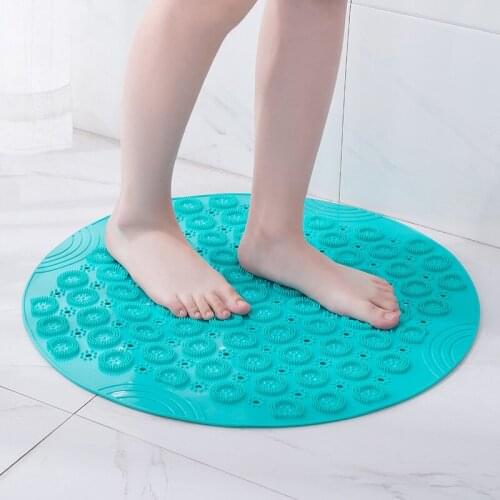 55cm Non-Slip Round Bathroom Mat Textured Surface Safety Shower Mats Durable Plastic Massage Cushion Bathroom Accessories