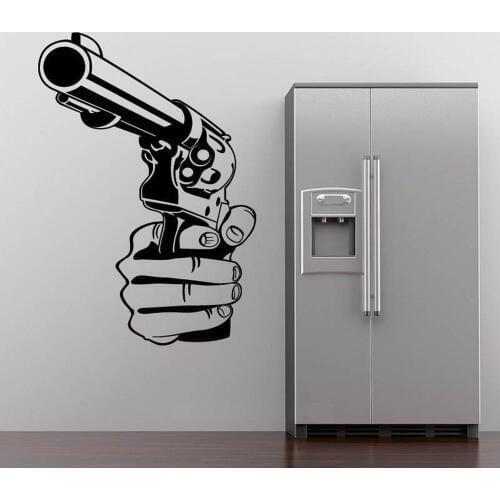 Free shipping Gun Shooting Wall Art Sticker Decal DIY Home Decoration Decor Wall Mural Removable Bedroom Sticker 55X80cm