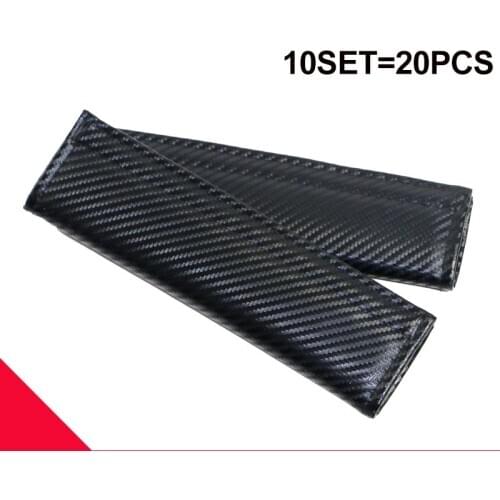 10sets Carbon Fiber Black Auto Padding Seat Belt Car-Covers In Cars Interior Decoration Universal for Volvo Saab Skoda Renault