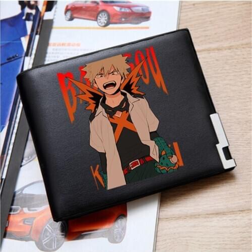 Anime My Hero Academia Black Wallet Card Holder PU Leather Money Bag for Adult Men Women Students 2020