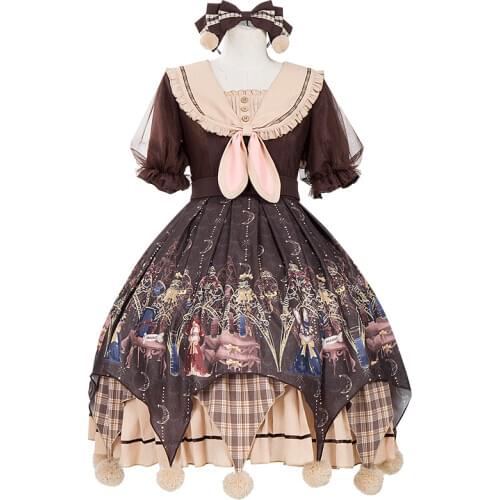 Gothic Lolita Dress Rabbit short Sleeve Halloween Cosplay - the Refined pharmacist