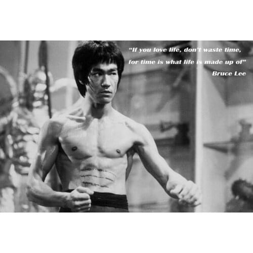 Bruce Lee Motivational Art print Silk poster Home Wall Decor