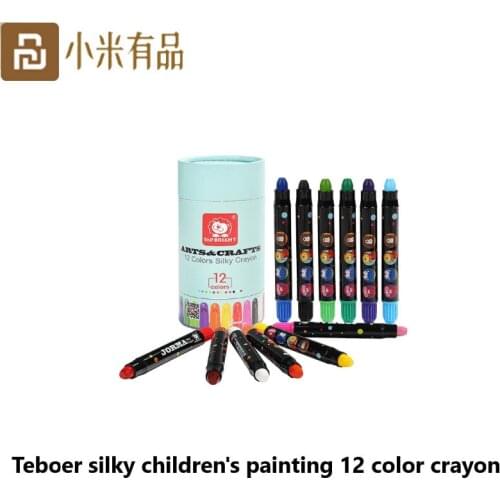 Xiaomi Youpin Teboer silky childrens painting 12 color crayon easy wash designed for children DIY