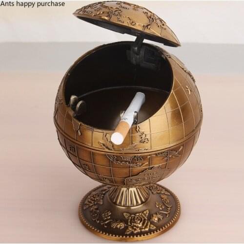 Creative Ball Shape Ashtray Exquisite Smoking Holder Ash Tray with Lid Round Cigar Smoking Accessories