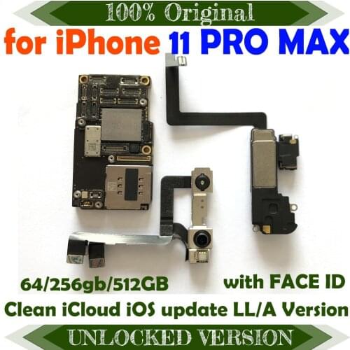 512GB 256GB 128GFree Shipping Factory Unlocked Clean iCloud For iPhone 11 Pro max Mainboard IOS Update Support 4GLTE Motherboard