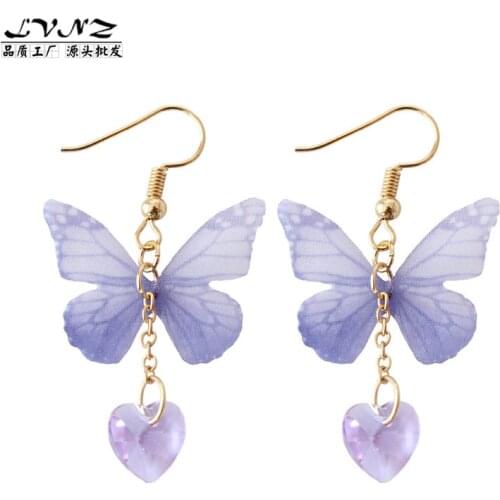 Fashion Personality Lovely Purple Butterfly Stud Earrings Cute Enamel Beautiful Earrings For Women Trendy Alloy Jewelry Accessor