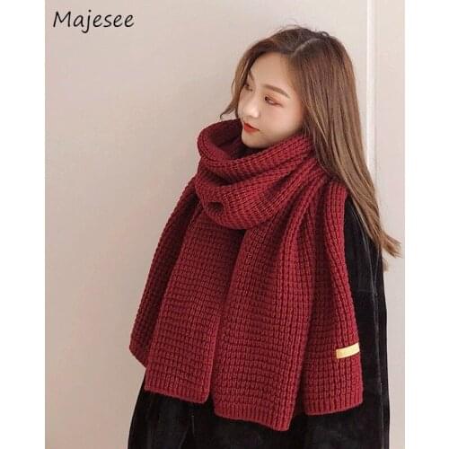 Fashion Women Scarf Solid Long Jumper Chic Retro Female Korean Style Spring Winter All-match Wraps Students Trendy Harajuku Hot