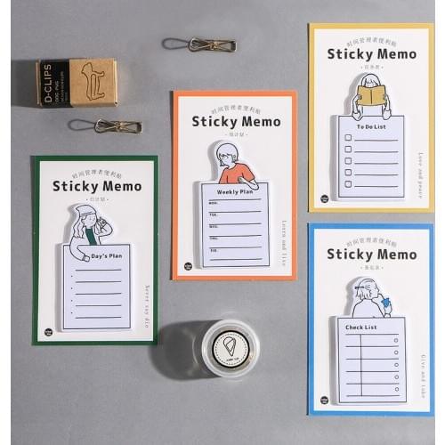 Cartoon Memo Pad Cute Weekly/day Planner Creative Sticky Note To Do List Office Decoration Stationery Supplies