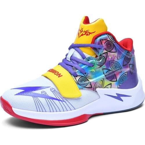 Men Breathable High top Basketball Shoes New Hot Superstar Fashion Rainbow Basketball Shoes Outdoor Street Sneakers Unisex Shoes
