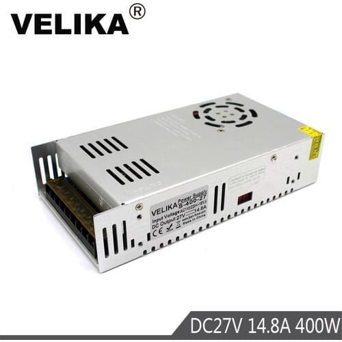New model 27V Power Supply Led Driver 14.8A 400W Transformer 220V 110V AC to DC 27V Power Adapter for CNC CCTV Stepper Motor Led