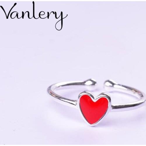 New Gothic Men Red Heart Rings For Women Jewelry Birthday Gift Romantic Wedding Engagement Drop Shipping 2021
