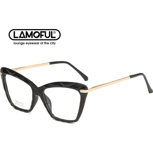 LAMOFUR Cat Eye Glasses For Women Vintage Computer Eyeglasses TR90 Optical Glasses Anti Blue Light Blocking Gafas Lunette 20196