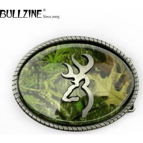 The Bullzine wholesale zinc alloy belt buckle with pewter finish FP-03577 for 4cm width snap on belt