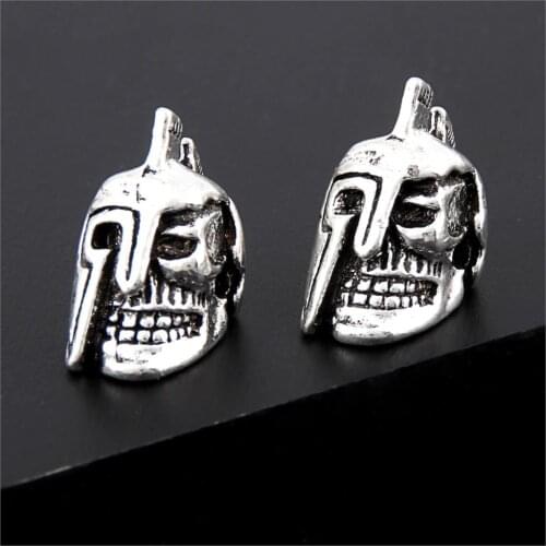 10Pcs Silver Color Roman Soldier Helmet Charms Warrior Cup Pendant Finding Bracelets Choke Handcrafts Jewelry 17X12mm A3214