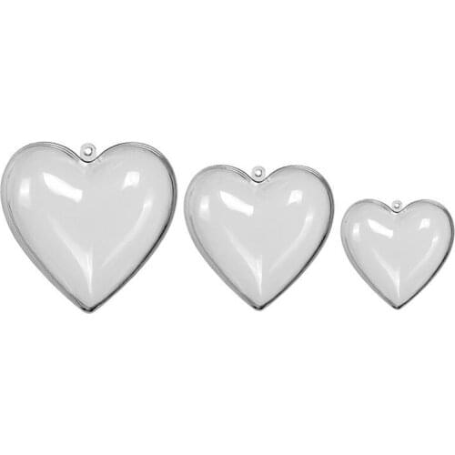 Practical 20PCS Heart Shape Balls Plastic Transparent Xmas Decor 2021 DIY Home