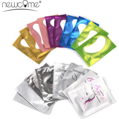 NEWCOME Professional 20/50/100 Pairs Lint Free Eye Gel Patches for Eyelash Extension Eye Pads Soft Paper Stickers Patch Makeup