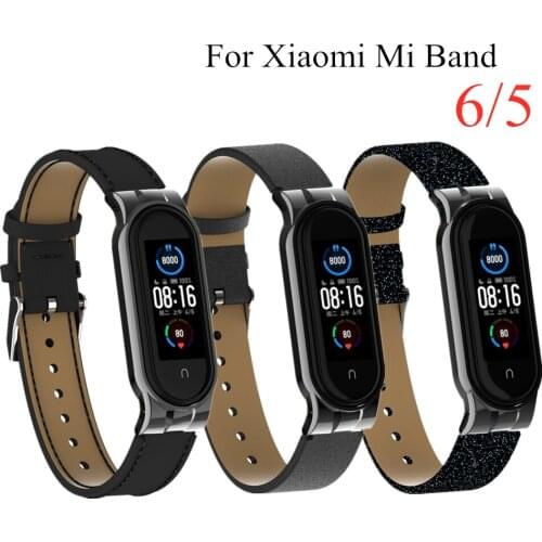 For Xiaomi Mi Band 5 Strap PU Leather Bracelet For Mi Band 5 Bracelet Wristbands Miband 5 NFC Pulseira 2020 New Style Strap