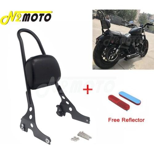 Detachable Sissy Bar Pad Black Seat Passenger Luggage Backrest for Harley Sportster Iron XL 883 1200 48 Custom Roadster 2004-19