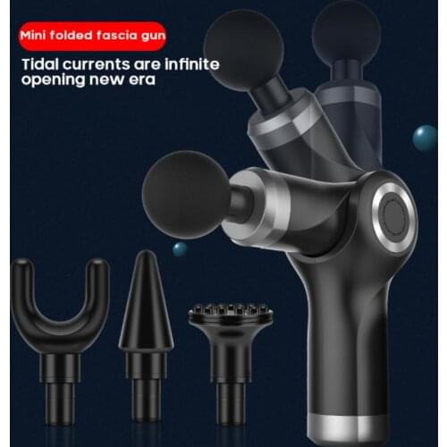 Folding Mini Massage Gun Deep Muscle Fascial Body Massager 4 Colors Small Fitness Equipment Acid Relief Pain Relax Fascia Gun