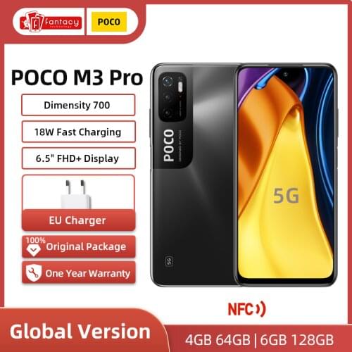 Global Version POCO M3 Pro NFC Dimensity 700 Octa Core 90Hz 6.5” FHD+ DotDisplay 5000mAh 48MP Triple Camera