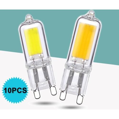 10PCS G9 COB LED Light Bulb 7W 9W 12W Glass Lamp AC220V G9 LED Spot Light for Pendant Lighting Fixture Home Lighting Chandeliers