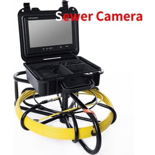 WP9600B 9"Monitor Pipe Inspection Video Camera,Drain Sewer Pipeline Industrial Endoscope 17mm digital camera 5mm rigid cable
