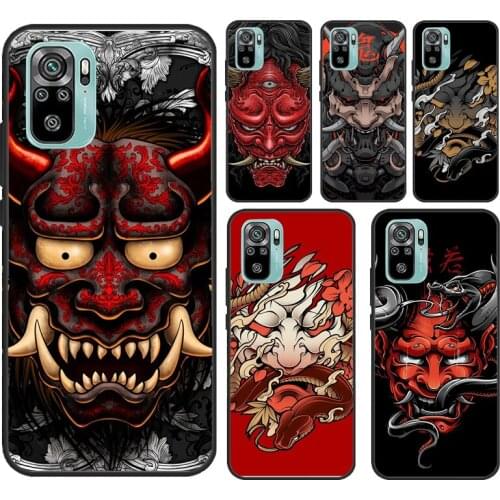 Japanese Hannya Mask For Xiaomi Redmi Note 9 7 8 10 Pro Note 9S 8T Cover For Redmi 9C 9 9T 6A 7A 8A 9A Case