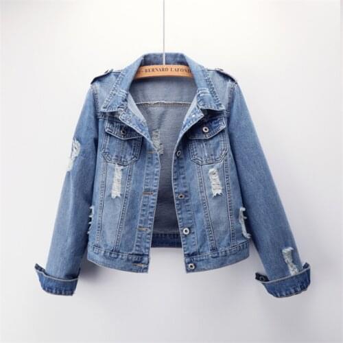 2021 Plus Size 6XL Denim Jacket Women Boyfriend Jean Coat Streetwear Harajuku Vintage Autumn Basic Outerwear Large size 6XL