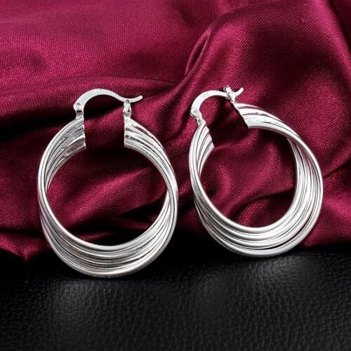 BABYLLNA Fashion 925 Sterling Silver Earrings Multi-layer Design Earrings Women Fashion Jewelry Gift