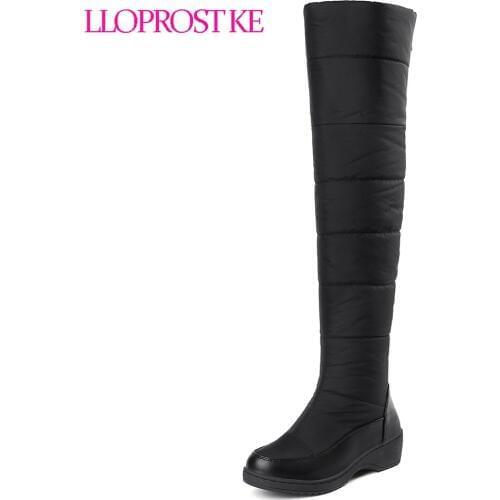 Lloprost ke 2020 New keep Warm Snow Boots For Women Platform Shoes Thigh High Boots Zip Thick Fur Over The Knee Boots EUR Size