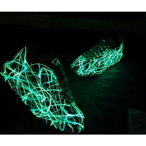 2020 Autumn Luminous Shoes Women Lace Up Round Toe Vulcanize Shoes Ladies Fluorescent Flat Sneakers Canvas Shoe