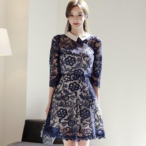 New arrival fashion korean set women spring OL temperament slim sexy lace hollow short top and strap mini dress two-piece set