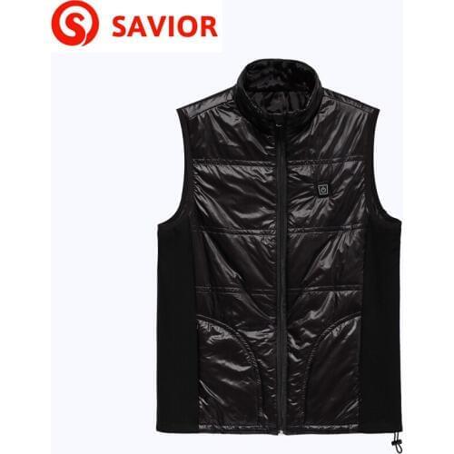 SAVIOR 5V battery heated vest outdoor working carbon fiber heating smart 3 levels control man women clothes