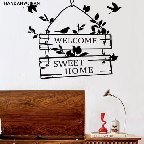 1 SET Welcome sweet home decoration wall decals decorative removable vinyl wall paper stickers funny