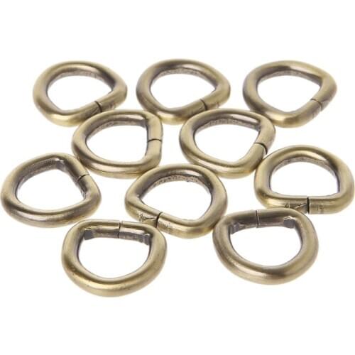 10Pcs Metal D Ring Buckle Handbag Leather Bag Purse Strap Belt Web Clasp 12mm LX9F