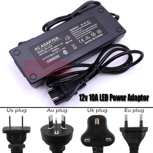 DC12V TO 85-265V 10A 120W Power Adaptor LED Driver power supply for LED Strip Light bar light US/EU/AU/UK for choice