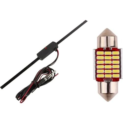 1x Car Windshield Electronics Antenna & 2Pcs C5W C10W 31mm 3014 18SMD Festoon Led Canbus Bulb License Plate Light 12V