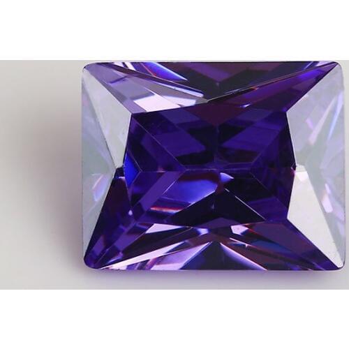 50PCS 2x4~13x18mm Rectangle Shape Princess Cut AAAAA Violet Color Loose Cubic Zirconia Gems CZ Stone For Jewelry Diy Stone
