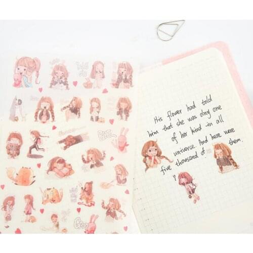 6 Pieces/bag. Japanese Girl Series Sticker Student Stationery Daily Life Learning Diary Album Decoration Diy Sticker Child Gift