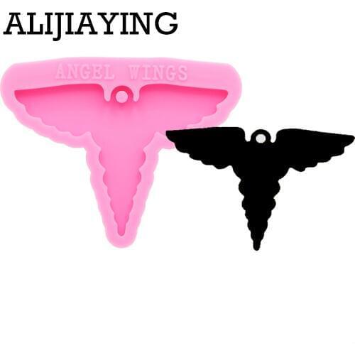 DY0115 DIY Shiny Angel wings Key ring decoration molds First aid life star medical silicone keychain molds epoxy resin molds